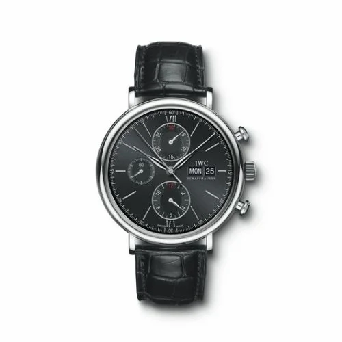 IWC Portofino Chronograph Stainless Steel / Black IW3910-08 (3910-08, IW391008)
